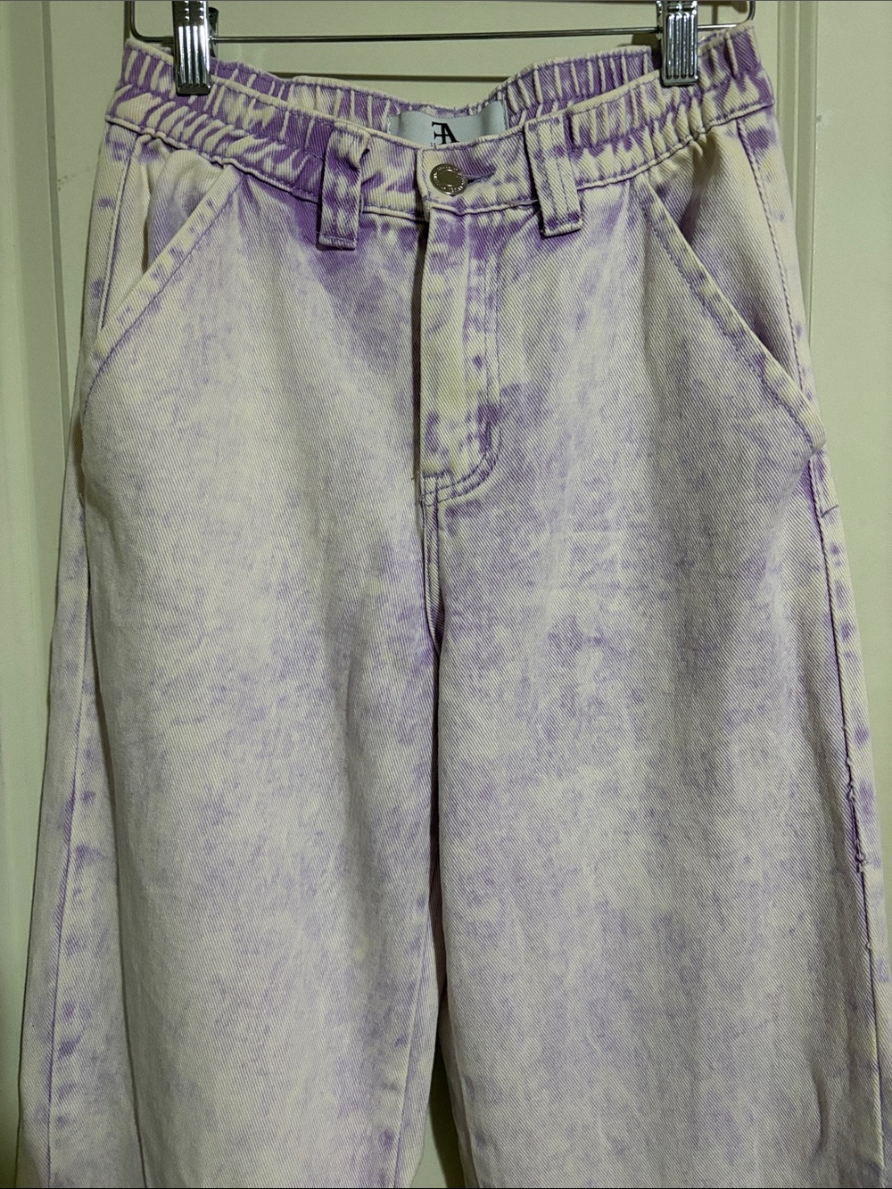 Flying Angel Lavender Washed Boyfriend Wide Leg Jeans